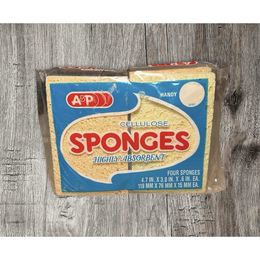 Vintage A & P Supermarket NOS  Kitchen Sponge OLD  PACKAGING Grocery